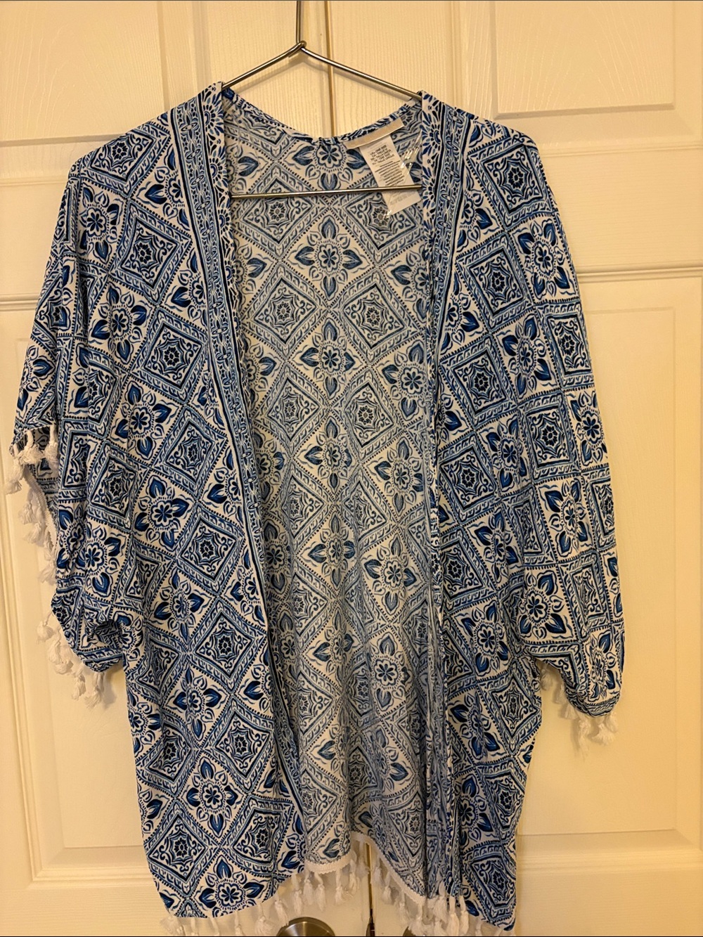 La Blanca Blue and White Tile Print Swim Coverup